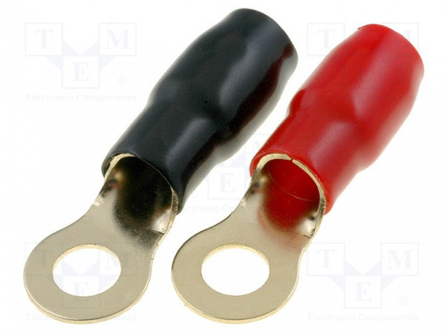 RENGASLIITIN-ERISTETTY - MUSTA JA PUNAINEN - KULLATTU - 35MM2 - Autokaiuttimet ja soviterenkaat - TERMINAL-RING-2G - 1