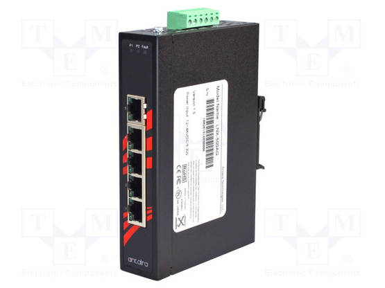 ETHERNET KYTKIN - PORTTIEN LUKU: 5 - 12÷48VDC - RJ45 - Teollisuusverkot - LNX-500AG - 1
