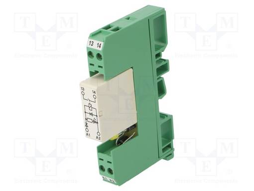RELE: LIITÄNTÄ - SPST-NO - UKELAN: 24VDC - 8A - 8A/250VAC - DIN-KISKOLLE - Elektromagneettiset relesarjat - EMG10-RELKSR-G - 1