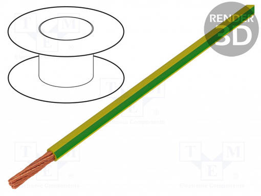 JOHTO - LIFY - 1X50MM2 - CU - PVC - KELTAINEN-VIHREÄ - 450V,750V - Mittausjohdot - LIFY-50.0MM2-GG - 1