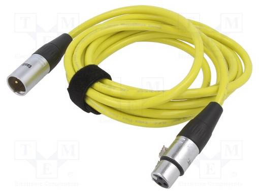 KAAPELI - XLR UROS- 3PIN,XLR NAARAS 3PIN - 6M - KELTAINEN - 0,25MM2 - Muut audio-videokaapelit - TAS-TK336PSF-G - 1