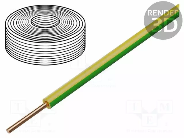 JOHTO - H07V-U - 2,5MM2 - RAUTACU - PVC - KELTAINEN-VIHREÄ - Monisäikeiset asennuskaapelit - H07V-U-250-YG - 1