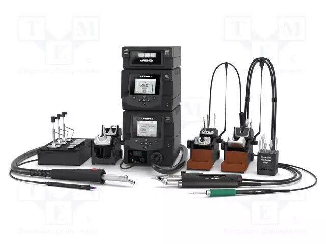 ASEMA: HUOLTO-90÷450°C - ESD - 230VAC - 5÷50L/MIN - LCD NÄYTTÖ - CH: 3 - Juotinasemat ja juotteenpoistoasemat - JBC-RMSE-2QG - 1