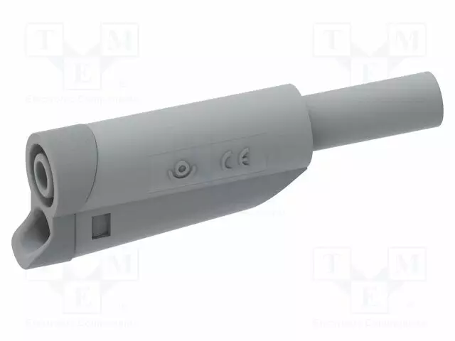 LABORATORY CONNECTOR: 4MM BANANA - PLUG - 36A - GREY - INSULATED - Banaaniliittimet 4mm - PJP1076-G - 1
