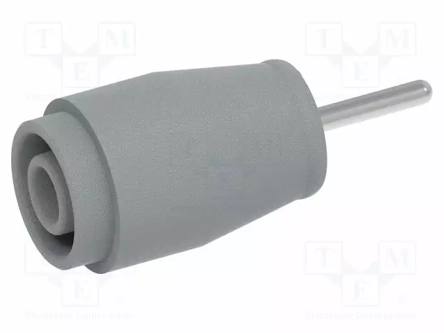 LABORATORY CONNECTOR: 4MM BANANA - SOCKET - 25A - GREY - INSULATED - Banaanijatkoliittimet - PJP3243PCB-G - 1