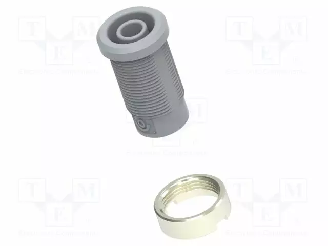 LABORATORY CONNECTOR: 4MM BANANA - SOCKET - GREY - M3 HOLE - Banaanijatkoliittimet - PJP3273-C-G - 1