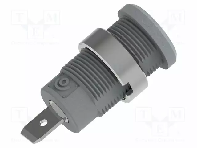LABORATORY CONNECTOR: 4MM BANANA - SOCKET - GREY - FASTON TERMINAL - Banaanijatkoliittimet - PJP3274-C-G - 1