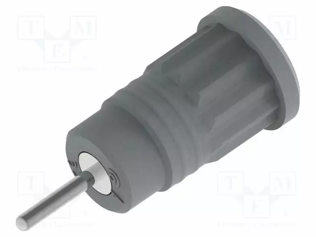 LABORATORY CONNECTOR: 4MM BANANA - SOCKET - 36A - GREY - INSULATED - Banaanijatkoliittimet - PJP3287-G - 1