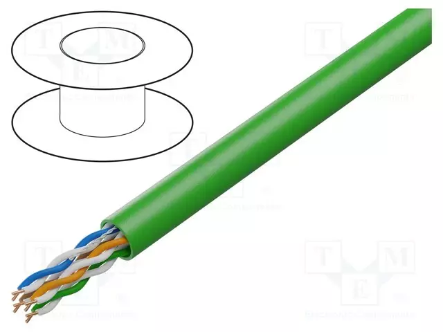 JOHTO - U/UTP - 4X2X25AWG - 5E - RAUTACU - PVC - VIHREÄ - ATK-kaapelit - LCU5-12CU-0305.G - 1