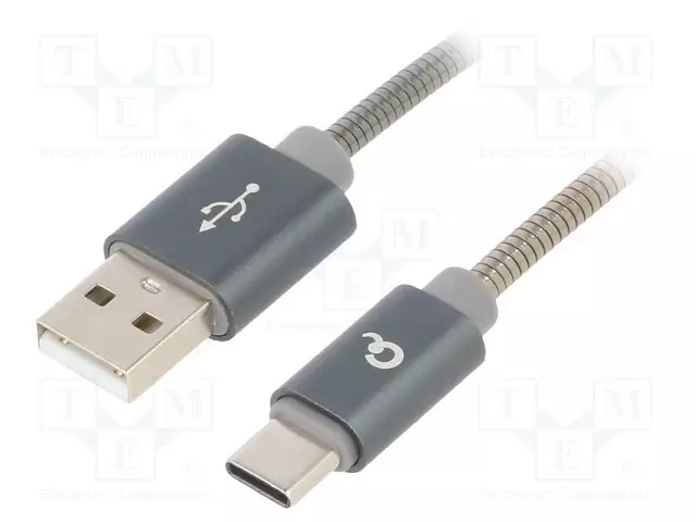 KAAPELI - USB 2.0 - USB A PISTOKE,USB C PISTOKE - 1M - HARMAA - USB kaapelit ja adapterit - CC-USB2S-AMCM-1BG - 1