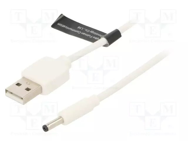 KAAPELI - USB A PISTOKE,DC 3,5/1,35 LIITIN - VALKOINEN - 1,5M - DC virtakaapelit - CEXWG - 1