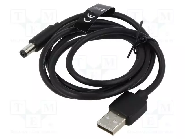 KAAPELI - USB A PISTOKE,DC 5,5/2,5 LIITIN - MUSTA - 1,5M - DC virtakaapelit - CEYBG - 1