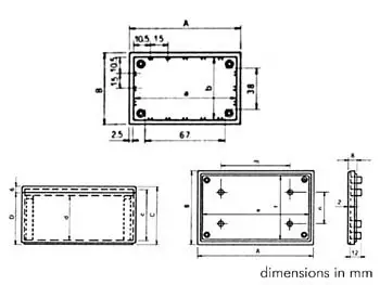 KOTELO ABS-MUOVIA 85x56x41,4mm COVER HARMAA - Kotelot - Teko-sarja - TKCP1G - 1