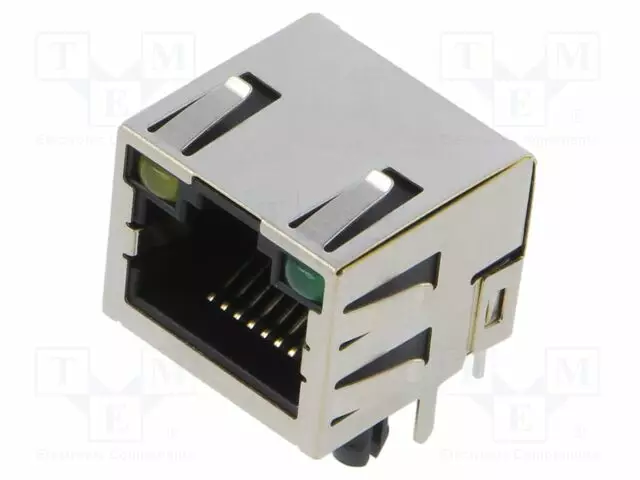 LIITIN: RJ45 - PISTORASIA - PIN: 8 - SUOJATTU,LED DIODIN KANSSA - 8P8C - RJ liittimet - MTJ88ARX1FSMPGLG - 1