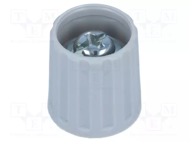 NUPPI - POLYAMIDI - ØAKSELIN: 6MM - HARMAA - Ø: 15MM - -20÷70°C - Potentiometrien nupit - G15GM-G - 1