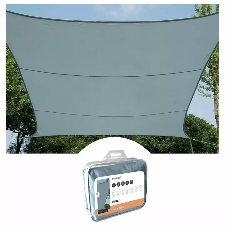 SHADE SAIL - SQUARE - 5 x 5 m - COLOUR: LIGHT SLATE GREY - Piha ja terassikalusteet - GSS4500BG - 1