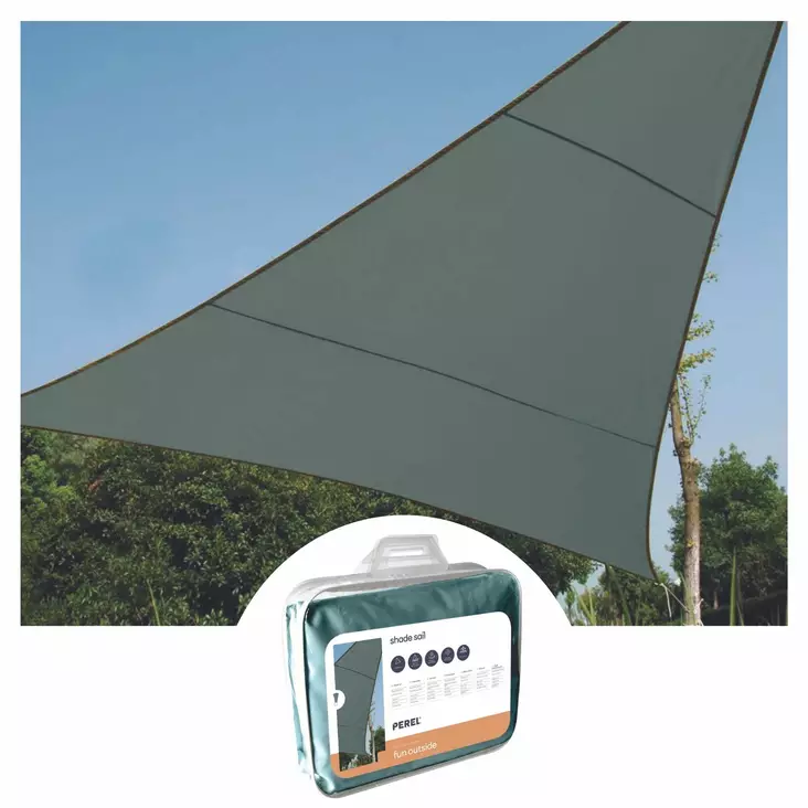 SHADE SAIL - TRIANGLE - 3.6 x 3.6 x 3.6 m - COLOUR: GREEN GREY - Piha ja terassikalusteet - GSS3360GG - 1