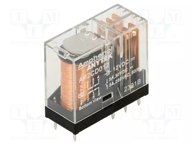 TEHORELE - DPDT - UKELAN: 12VDC - 5A - AP - PCB - 275OHM - Tehoreleet - AP2CD01200G - 1