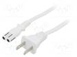 KAAPELI - 2X18AWG - IEC C7 NAARAS-NEMA 1-15 (A) PISTOKE - PVC - 1M - Tietokone- ja  laitejohdot - SN36-2181WH - 1
