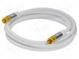 KAAPELI - 1M - F PISTOKE,MOLEMMIN PUOLIN - PVC - SUOJATTU JOHTO - 75OHM - Antennijohdot - SAT-FF-0100-WH - 2