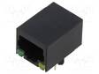LIITIN: RJ45 - PISTORASIA - PIN: 8 - LED DIODIN KANSSA - 8P8C - THT - RJ liittimet - MTJ-88TX1-LH - 1