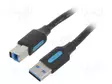 KAAPELI - USB 3.0 - USB A PISTOKE,USB B PISTOKE - NIKKELÖITY - 2M - USB kaapelit ja adapterit - COOBH - 1