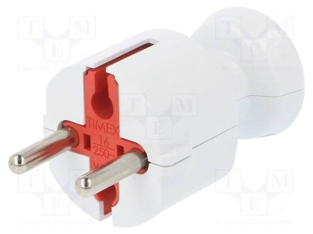 AC LIITIN-UROS - PISTOKE - 2P - 250VAC - 16A - VALKOINEN - PIN: 2 - AC liittimet ja rungot - TX-WT-40K2WH - 1