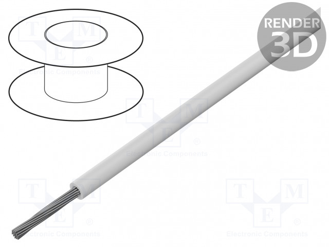 JOHTO - CU - 14AWG - PVC - VALKOINEN - 600V - CPR: EI LUOKITUSTA - Yksisäikeiset asennuskaapelit - UL-CSA-AWG14-WH - 1