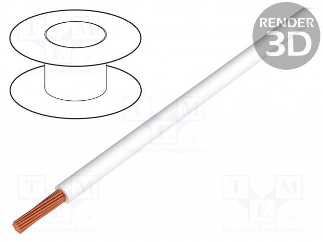 JOHTO - H05V2-K - CU - 0,5MM2 - 22AWG - PVC - VALKOINEN - 300V,500V - Yksisäikeiset asennuskaapelit - H05V2-K05WH - 1