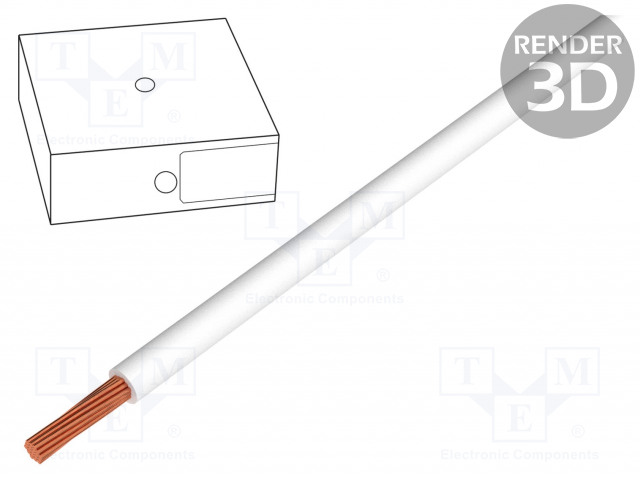 JOHTO - H07V-K - CU - 2,5MM2 - PVC - VALKOINEN - 450V,750V - Yksisäikeiset asennuskaapelit - H07V-K1X2.5WH - 1