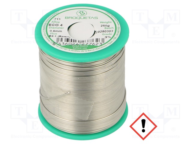 LYIJYTÖN TINA - SN96,5AG3CU0,5 - 0,8MM - 0,25KG - KELA - 217÷220°C - Juotostinat ja muut juotosaineet - ECO4-08025H - 1