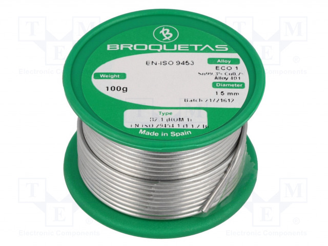 LYIJYTÖN TINA - SN99,3CU0,7 - 1,5MM - 0,1KG - KELA - 220°C - Juotostinat ja muut juotosaineet - ECO1-1501H - 1