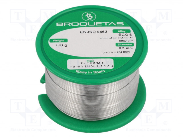LYIJYTÖN TINA - SN99CU0,7AG0,3 - 0,5MM - 0,1KG - KELA - 217÷227°C - Juotostinat ja muut juotosaineet - ECO5-0501H - 1