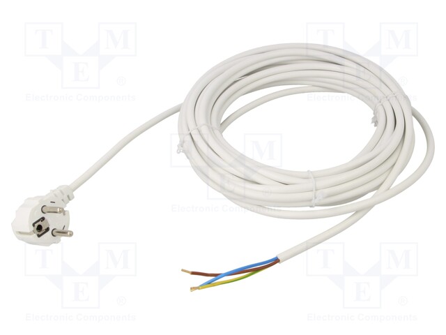 KAAPELI - 3X0,75MM2 - CEE 7/7 (E/F) KULMAPISTOKE,JOHDOT - PVC - Tietokone- ja laitejohdot - WJ-22-307510WH - 1