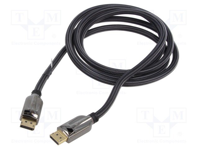 KAAPELI - DISPLAYPORT-PISTOKE,MOLEMMIN PUOLIN - TEKSTIILI - PIT: 2M - HDMI, DVI, DisplayPort johdot - HCABH - 1