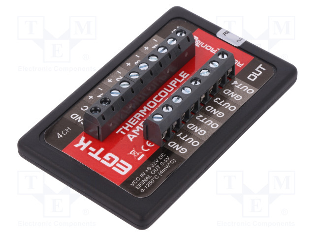 MUUNTAJA: LÄMPÖTILA-8÷32VDC - OMINAISUUDET: 4 KANAVAA - 85X54X6MM - Teollisuus lämpötila-anturit & muuntimet - EGT-K-4-CH - 1