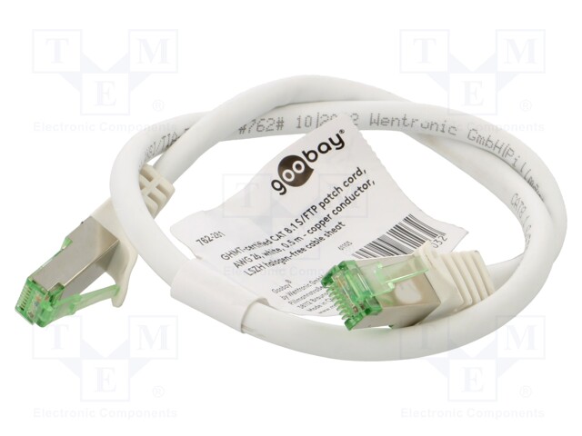 PATCH KAAPELI - S/FTP - CAT: CAT 8.1 - RJ45-PISTOKE,MOLEMMIN PUOLIN - RJ45 Ethernet kaapelit - SFTP8.1-CU-005WH - 1