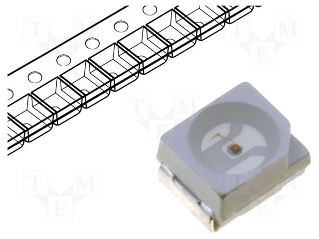 LED - PUNAINEN - SMD - 3528,PLCC2 - 400÷600MCD - 1,8÷2,6VDC - 120° - 20MA - Pintaliitos LED - WW-RUA30TS-H - 1