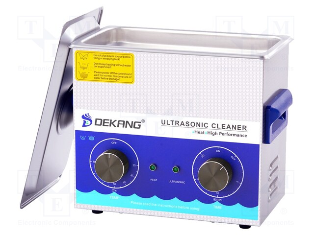 ULTRAÄÄNIPESULAITE - 240X140X100MM - 40KHZ - 20÷80°C - 230VAC - 3,2L - Ultraäänipesurit - DK-300H - 1