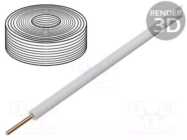 JOHTO - H05V-U - 1MM2 - RAUTACU - PVC - VALKOINEN - 300V,500V - Monisäikeiset asennuskaapelit - H05V-U-100-WH - 1