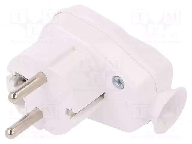 AC LIITIN-UROS - PISTOKE - 2P+PE - 250VAC - 16A - VALKOINEN - AC liittimet ja rungot - AWA-LWH - 1