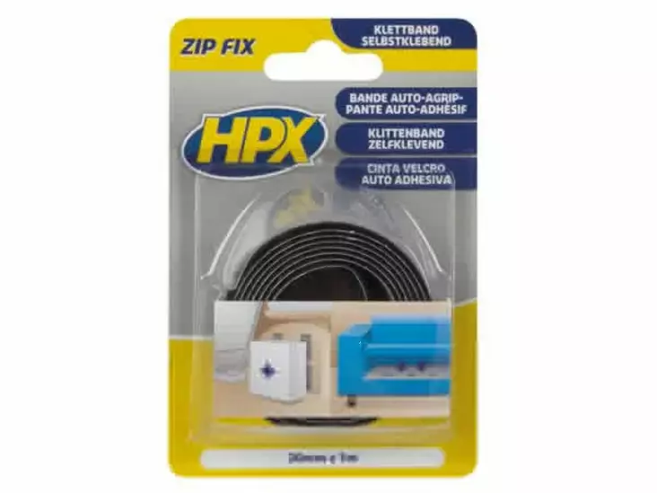 HPX - ZIP FIX (HOOKS) - 20mm x 1m + ZIP FIX (LOOPS) - 20mm x 1m - Esitystekniikkatelineet ja tarvikkeet - VDLHPXZF2005LH - 1