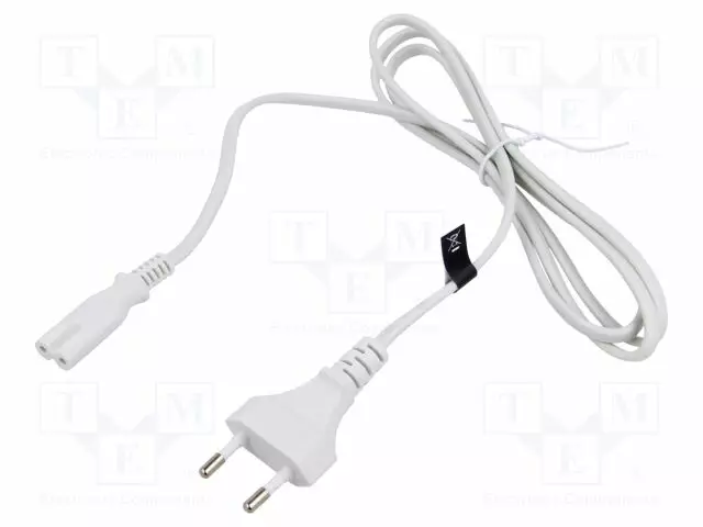 KAAPELI - 2X0,75MM2 - CEE 7/16 (C) PISTOKE,IEC C7 NAARAS-PVC - Tietokone- ja laitejohdot - POSAC-C7EU15WH - 1