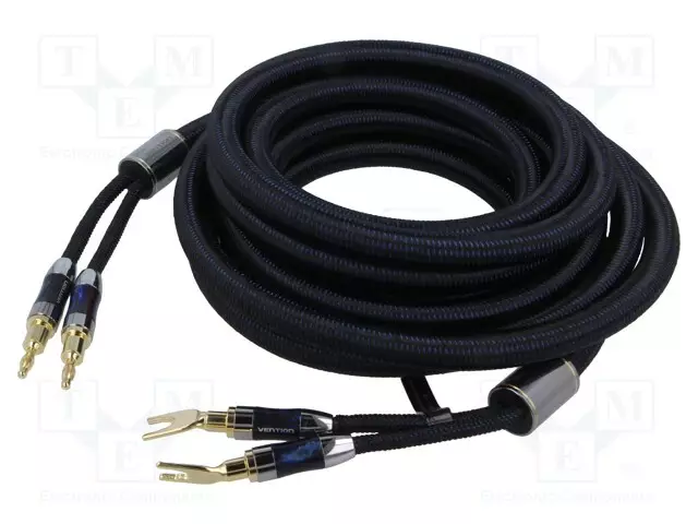 KAAPELI - BANAANILIITIN, LIITIN X2,HAARUKKALIITIN 2X - 2M - MUSTA - Muut audio-videokaapelit - BLCLH - 1