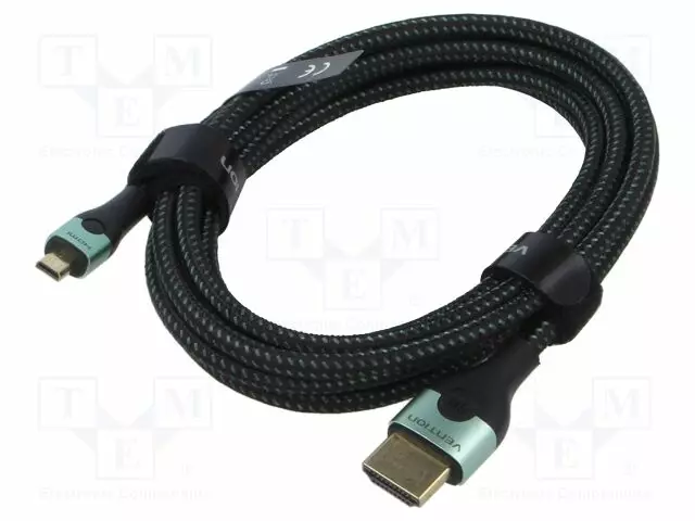 KAAPELI - HDMI-PISTOKE,MICRO HDMI PISTOKE - TEKSTIILI - HDMI 2.1 - HDMI, DVI, DisplayPort johdot - AGKGH - 1