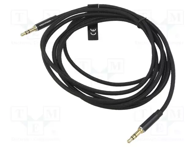 KAAPELI - JACK 3,5MM 3PIN PISTOKE,MOLEMMIN PUOLIN - 2M - MUSTA - Muut audio-videokaapelit - BAWBH - 1