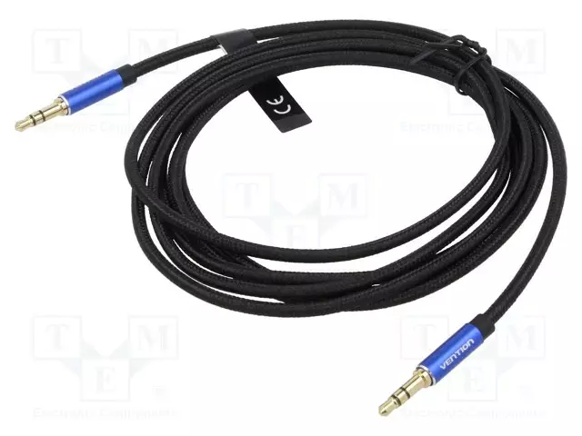 KAAPELI - JACK 3,5MM 3PIN PISTOKE,MOLEMMIN PUOLIN - 2M - MUSTA - Muut audio-videokaapelit - BAXLH - 1