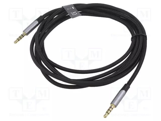 KAAPELI - JACK 3,5MM 4PIN PISTOKE,MOLEMMIN PUOLIN - 2M - MUSTA - Muut audio-videokaapelit - BAQHH - 1