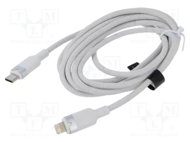 KAAPELI - USB 2.0 - APPLE LIGHTNING-PISTOKE,USB C PISTOKE - 2M - USB kaapelit ja adapterit - LALWH - 1