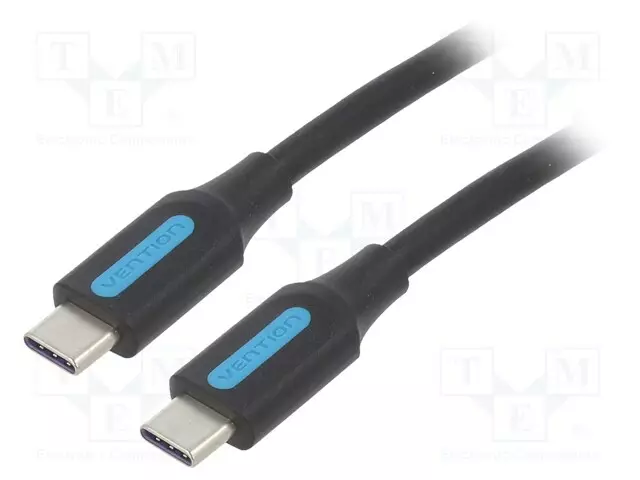 KAAPELI - USB 2.0 - USB C PISTOKE,MOLEMMIN PUOLIN - 2M - MUSTA - 100W - USB kaapelit ja adapterit - COTBH - 1